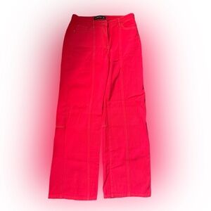 Lioness Coral-Red High Waist Wide Leg Pants